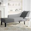 vidaXL Chaise Lounge with Right Armrest Dark Grey Fabric