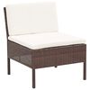 vidaXL 8 Piece Garden Lounge Set with Cushions Poly Rattan Brown