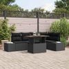 vidaXL Garden Dining Set with Cushion Manual 6 pcs Black and Brown