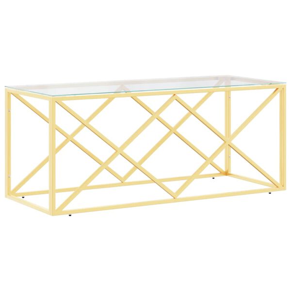 vidaXL Coffee Table 110x45x45 cm Stainless Steel and Glass