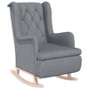 vidaXL Armchair with Rocking Legs and Stool Light Grey Fabric