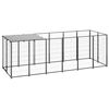 vidaXL Dog Kennel | Black and Silver Grey | Powder-coated steel, Polyethylene