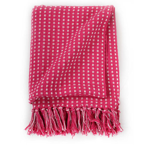 vidaXL Throw Cotton Squares 160x210 cm Pink