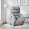 vidaXL Electric Stand up Massage Recliner Chair Light Grey Fabric