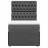 vidaXL Box Spring Bed with Mattress Dark Grey King Single Fabric