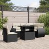 vidaXL 6 Piece Garden Sofa Set with Cushions Black Poly Rattan