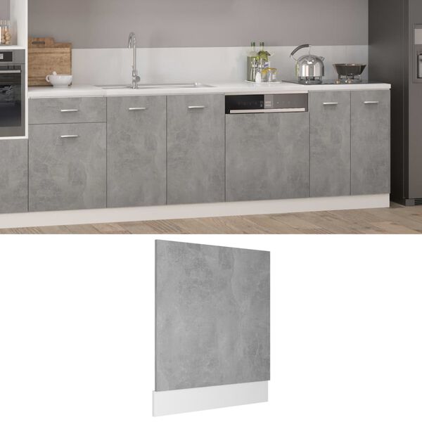 vidaXL Dishwasher Panel Lyon Concrete Grey 59.5x3x67 cm Engineered Wood