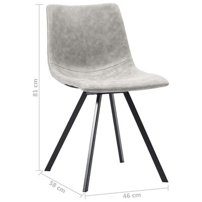 vidaXL Dining Chairs 4 pcs Light Grey Faux Leather
