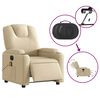 vidaXL Electric Massage Recliner Chair Cream Fabric