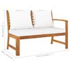vidaXL 5 Piece Garden Lounge Set with Cushion Cream Solid Acacia Wood