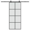 vidaXL Sliding Door with Hardware Set 90x205 cm ESG Glass&Aluminium