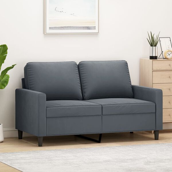 vidaXL 2-Seater Sofa Dark Grey 120 cm Velvet