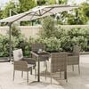 vidaXL 5 Piece Garden Dining Set with Cushions Grey Poly Rattan