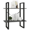 vidaXL 2-Tier Book Cabinet Grey 60x30x70 cm Solid Pine Wood