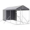 vidaXL Outdoor Dog Kennel with Roof Silver 2x6x2,5 m Galvanised Steel