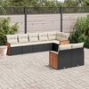vidaXL 8 Piece Garden Sofa Set with Cushions Black Poly Rattan