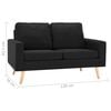 vidaXL 2-Seater Sofa Black Fabric