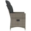 vidaXL Reclining Garden Chair with Cushions Grey Poly Rattan