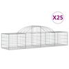 vidaXL Arched Gabion Baskets 25 pcs 200x50x40/60 cm Galvanised Iron