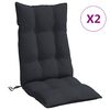 vidaXL Highback Chair Cushions 2 pcs Black Oxford Fabric
