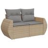 vidaXL 9 Piece Garden Sofa Set with Cushions Beige Poly Rattan
