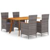 vidaXL 5 Piece Garden Dining Set Grey