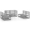 vidaXL 6 Piece Garden Lounge Set Grey Solid Wood Pine