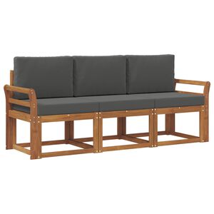 vidaXL Outdoor Sofa Set 3 pcs Natural and Anthracite
