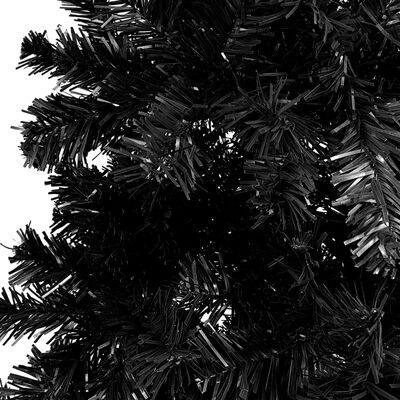 vidaXL Slim Pre-lit Christmas Tree Black 240 cm