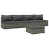vidaXL 5 Piece Garden Lounge Set with Cushions Poly Rattan Grey