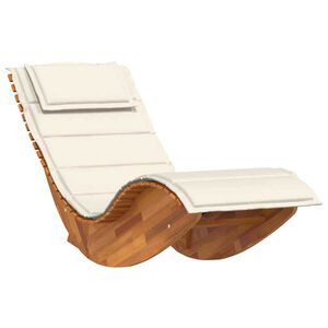 vidaXL Rocking Sun Lounger with Cushion Solid Wood Acacia