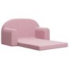 vidaXL Kids' Sofa Bed 2-Seater Pink Soft Plush