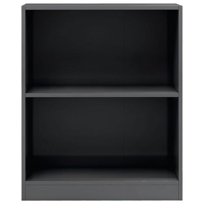 vidaXL Bookshelf High Gloss Grey 60x24x76 cm Engineered Wood