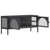 vidaXL TV Cabinet Black 105x35x50 cm Glass and Steel
