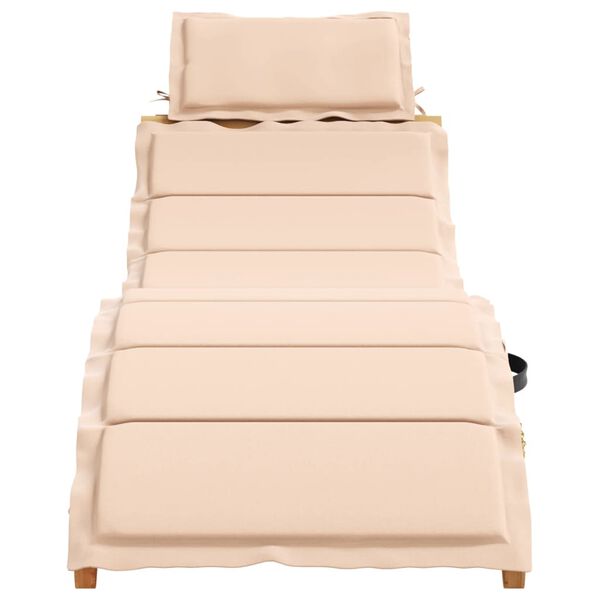 vidaXL Sun Loungers with Cushions 2 pcs Beige Solid Wood Acacia