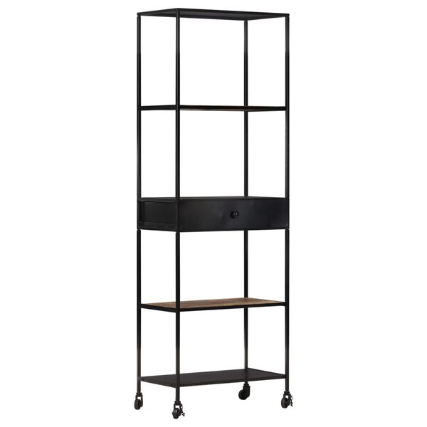 vidaXL Book Cabinet 60x35x180 cm Rough Mango Wood & Iron