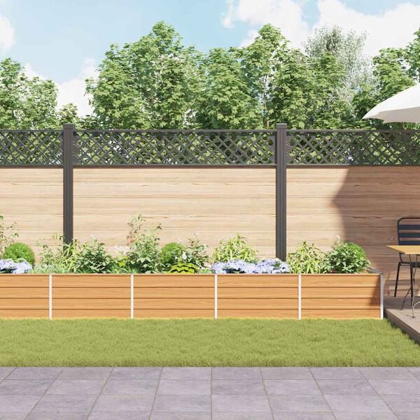 vidaXL Garden Raised Bed 480x80x45 cm Galvanized Steel Silver