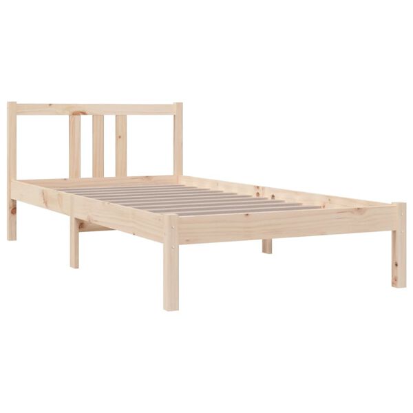 vidaXL Bed Frame without Mattress Solid Wood 90x190 cm Single Single