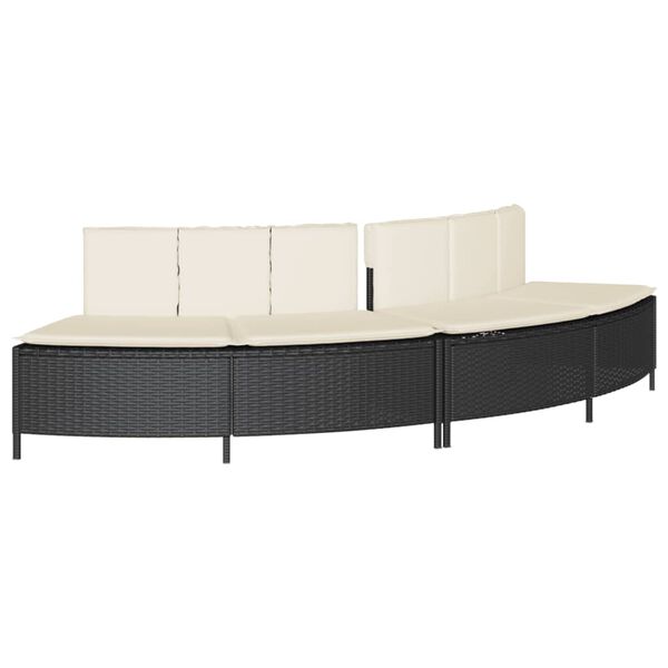 vidaXL Hot Tub Surround Black Poly Rattan and Solid Wood Acacia