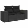vidaXL Garden Sofa Set with Cushion 8 pcs Black Poly Rattan