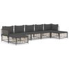 vidaXL 7 Piece Garden Lounge Set with Cushions Anthracite Poly Rattan