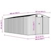 vidaXL Garden Shed 257x489x181 cm Metal Anthracite