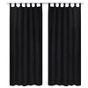 vidaXL 2 pcs Black Micro-Satin Curtains with Loops 140 x 175 cm