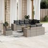 vidaXL 9 Piece Garden Sofa Set with Cushions Grey Poly Rattan