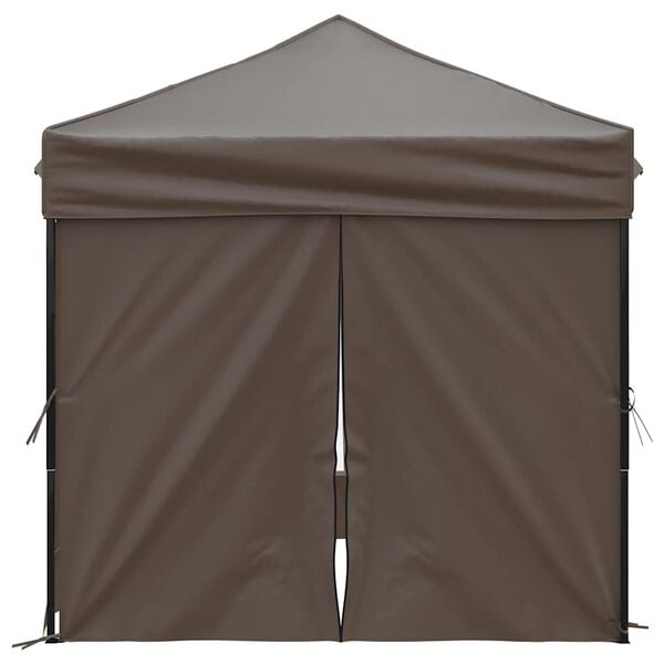 vidaXL Folding Party Tent with Sidewalls Taupe 2x2 m