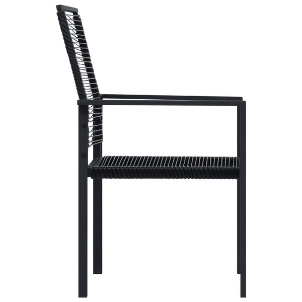 vidaXL Garden Chairs 2 pcs PVC Rattan Black