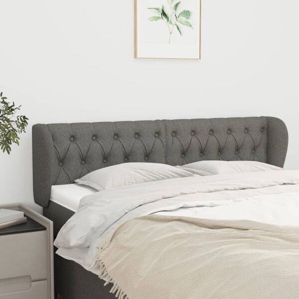 vidaXL Headboard with Ears Dark Grey 147 cm Fabric
