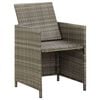 vidaXL Garden Chairs with Cushions 4 pcs Poly Rattan Grey