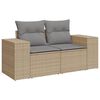 vidaXL 11 Piece Garden Sofa Set with Cushions Beige Poly Rattan