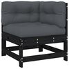 vidaXL 8 Piece Garden Lounge Set with Cushions Black Solid Wood